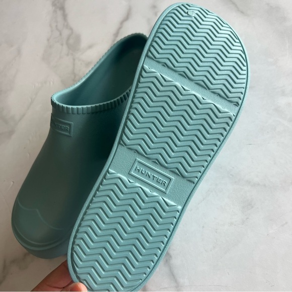 HUNTER Size 11 In/Out Bloom Algae Foam Birdseye Blue Clog New main image 4